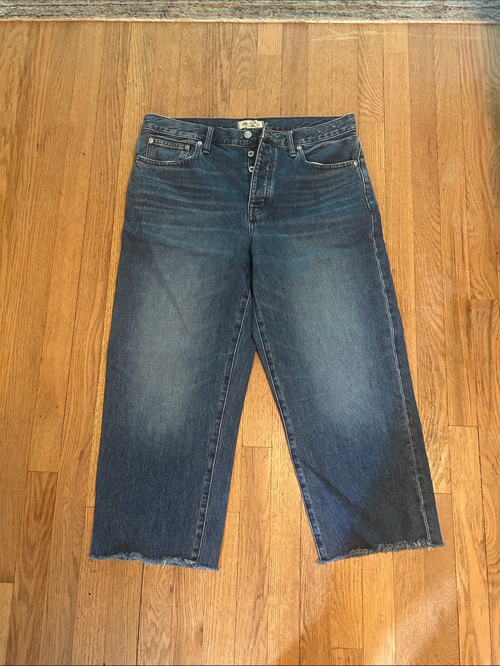 Madewell Indigo Wide-Leg Cropped Jeans Low Slung Straight